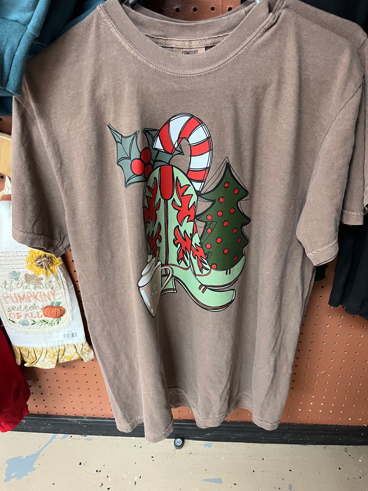 Boot with hot cocoa comfort colors tee