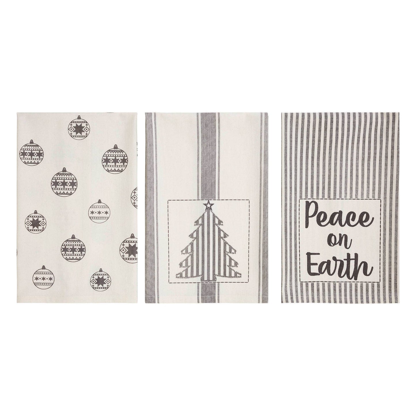 VHC Brands - Grace Peace on Earth Tea Towel Set of 3 19x28 - Wines'Designs