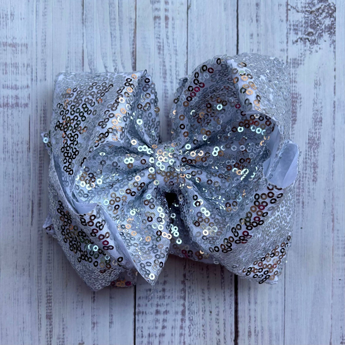 6.5" Double layer sequins hair bows. DBW-2