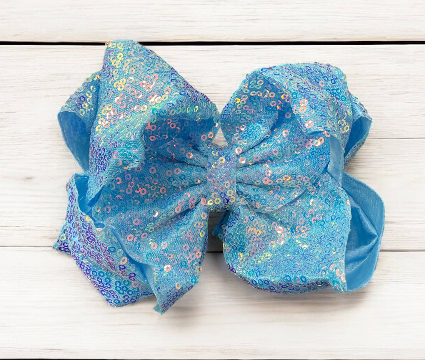 6.5" Double layer sequins hair bows. DBW-2