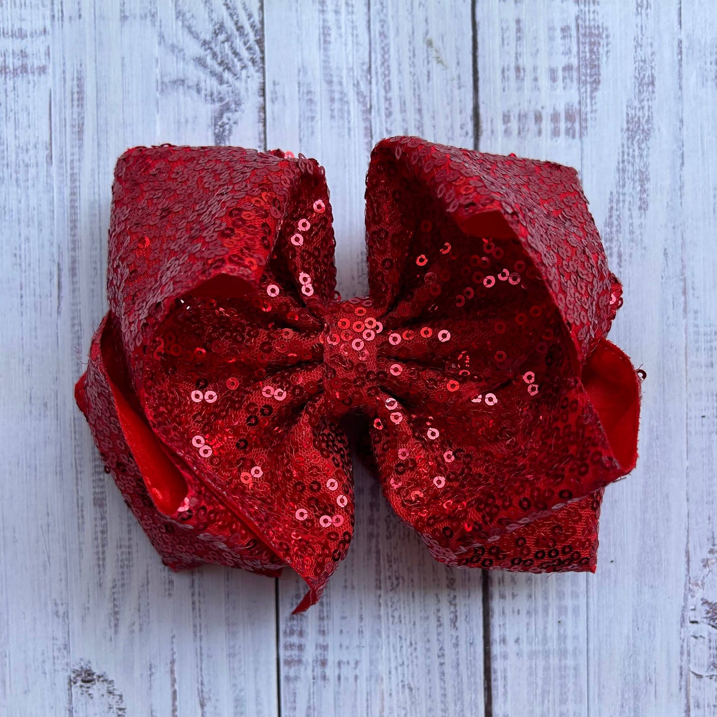 6.5" Double layer sequins hair bows. DBW-2