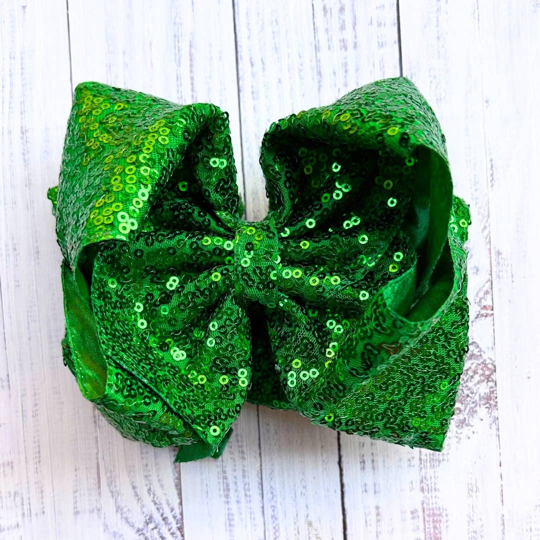 6.5" Double layer sequins hair bows. DBW-2
