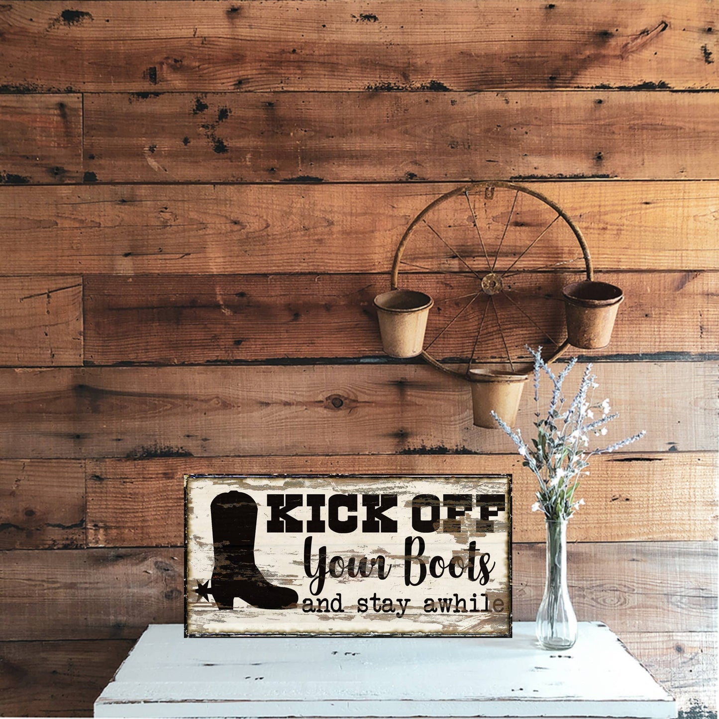 Vintage Farmhouse Guest Room Welcome Canvas Sign