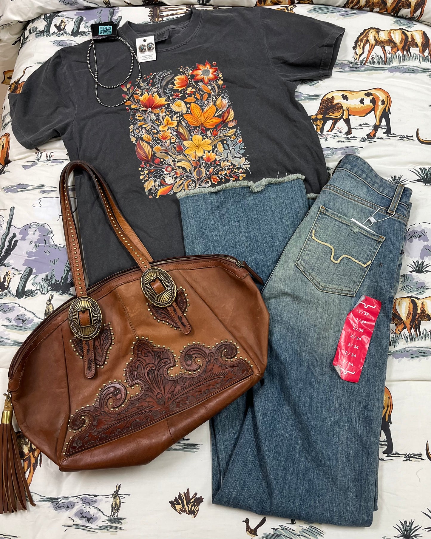 Fall Floral Design on a Comfort Colors tee