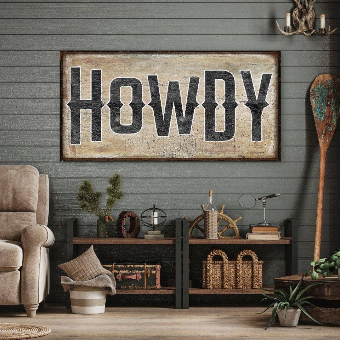 Western Typography Canvas Wall Art & Modern Farmhouse Decor
