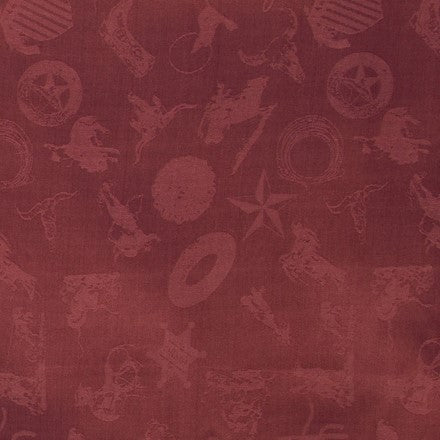 20" COWBOY LOGO CRANBERRY SILK WILD RAG
