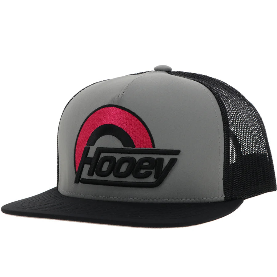 Suds Hooey Grey / Black 5-Panel Trucker with Black / Pink Logo - OSFA