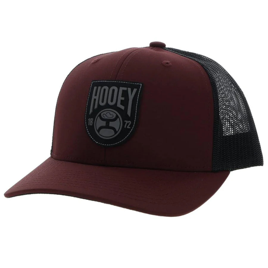 Bronx Hooey Maroon / Black 6-Panel Trucker with Black / Grey Patch - OSFA
