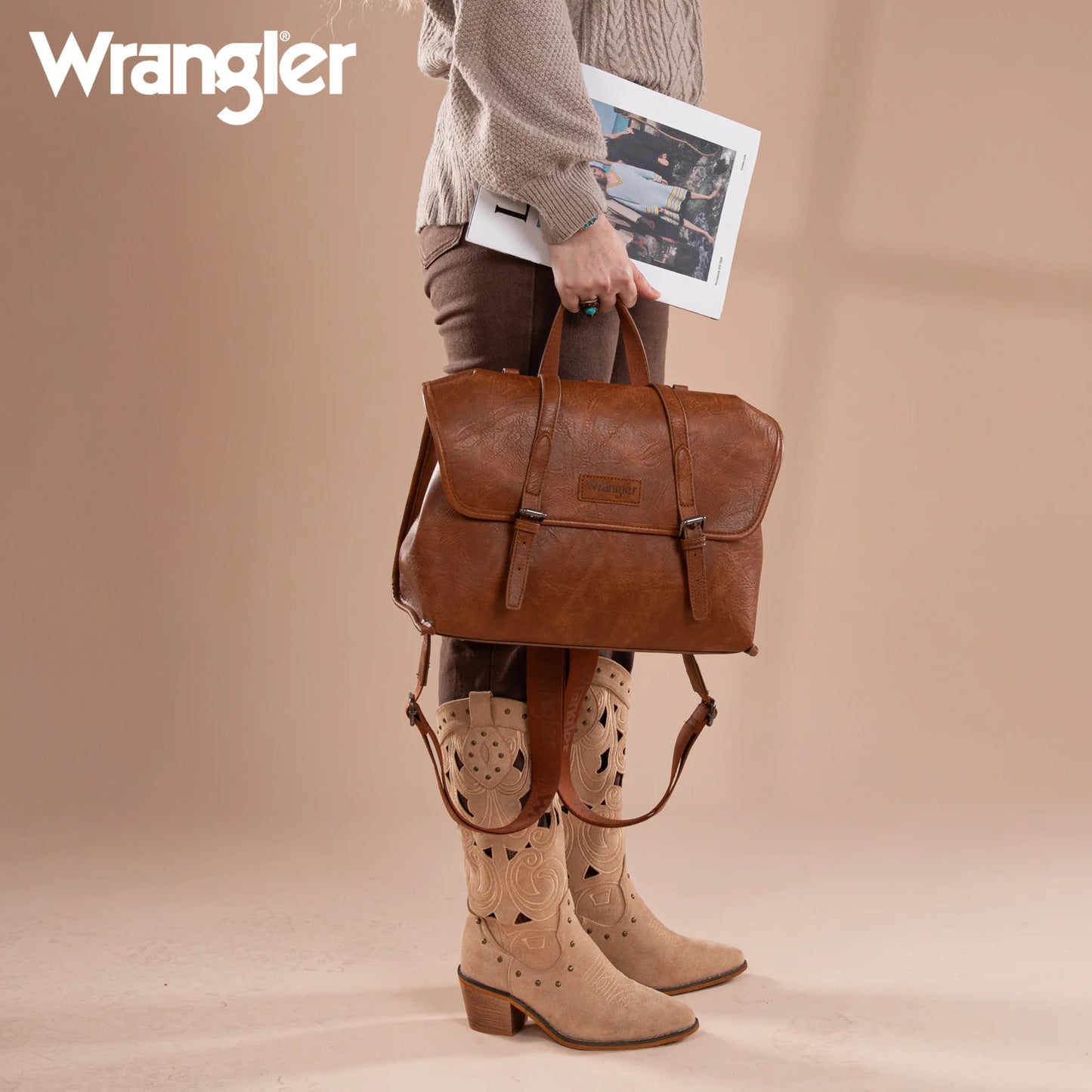 Wrangler Top Handle Carry Satchel/Laptop Bag/Backpack/Crossbody