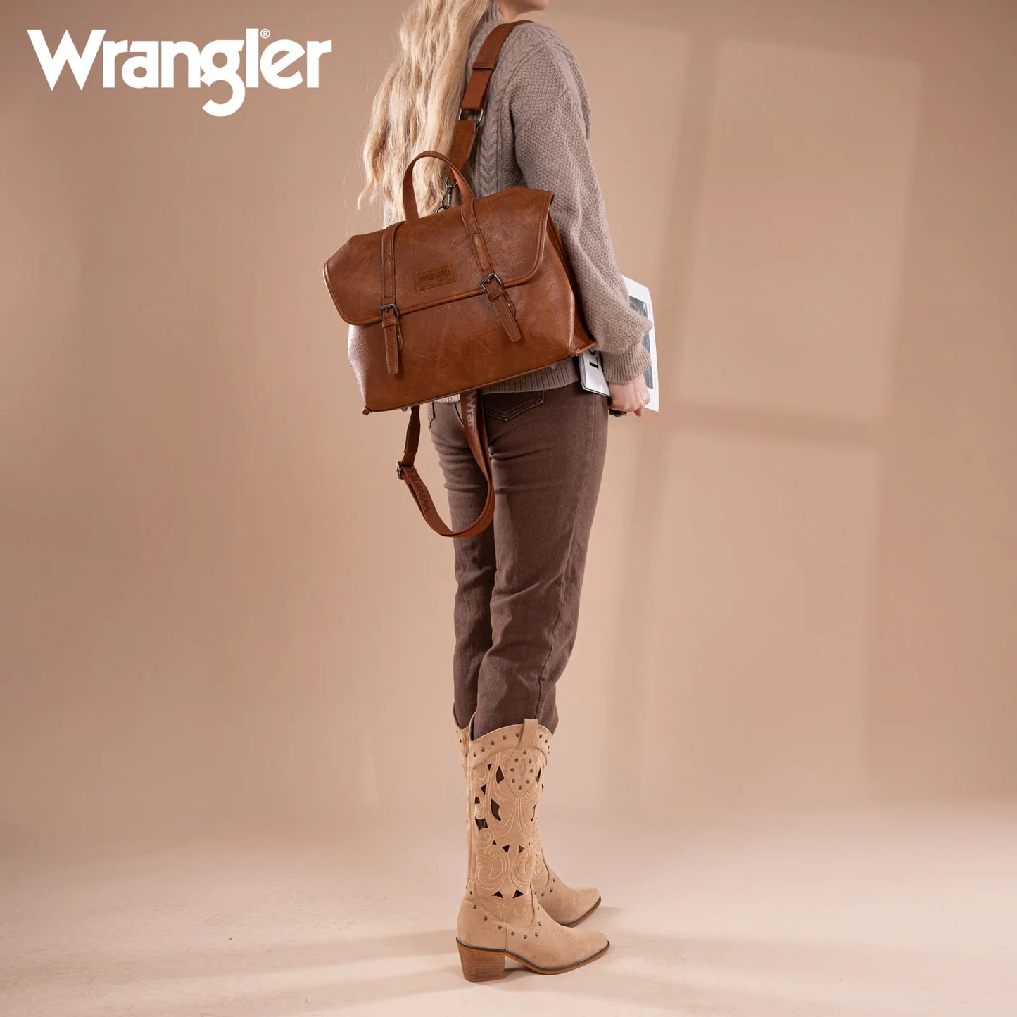 Wrangler Top Handle Carry Satchel/Laptop Bag/Backpack/Crossbody