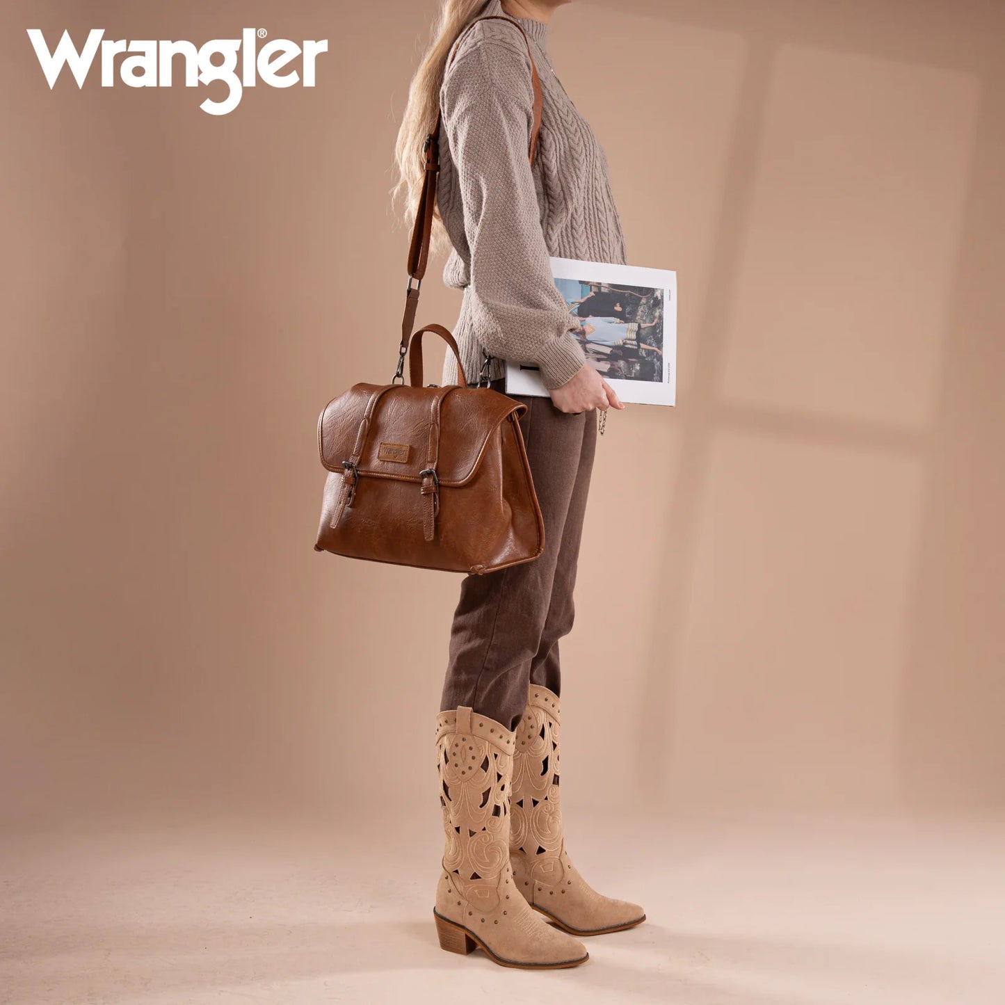 Wrangler Top Handle Carry Satchel/Laptop Bag/Backpack/Crossbody