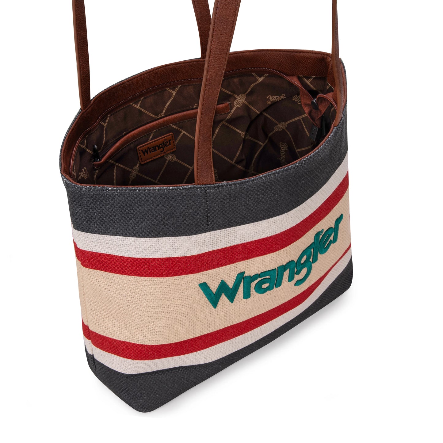 Wrangler Aztec Pattern Dual Sided Print Canvas Tote Bag - Black
