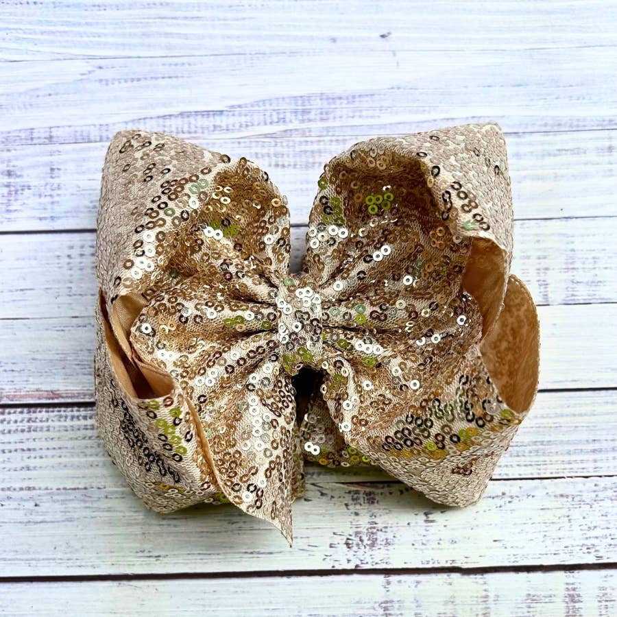 6.5" Double layer sequins hair bows. DBW-2