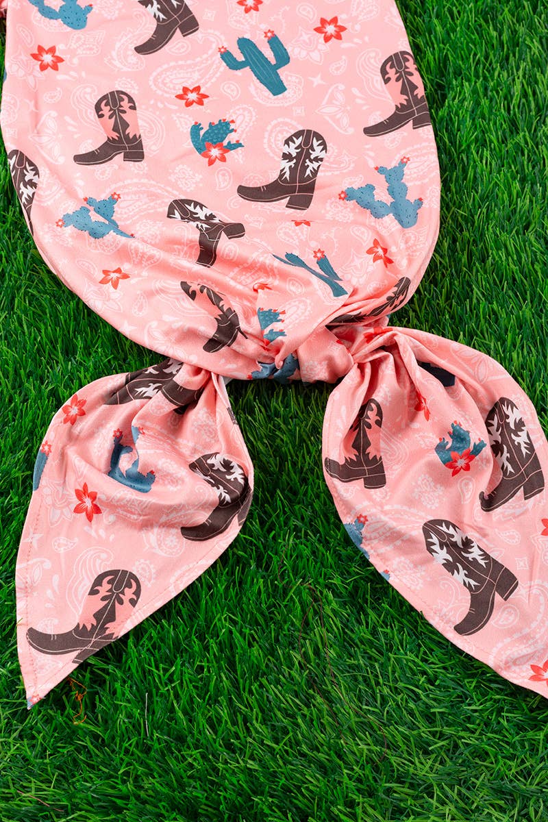 CORAL WESTERN PRINTED BABY GOWN. PJG25153026