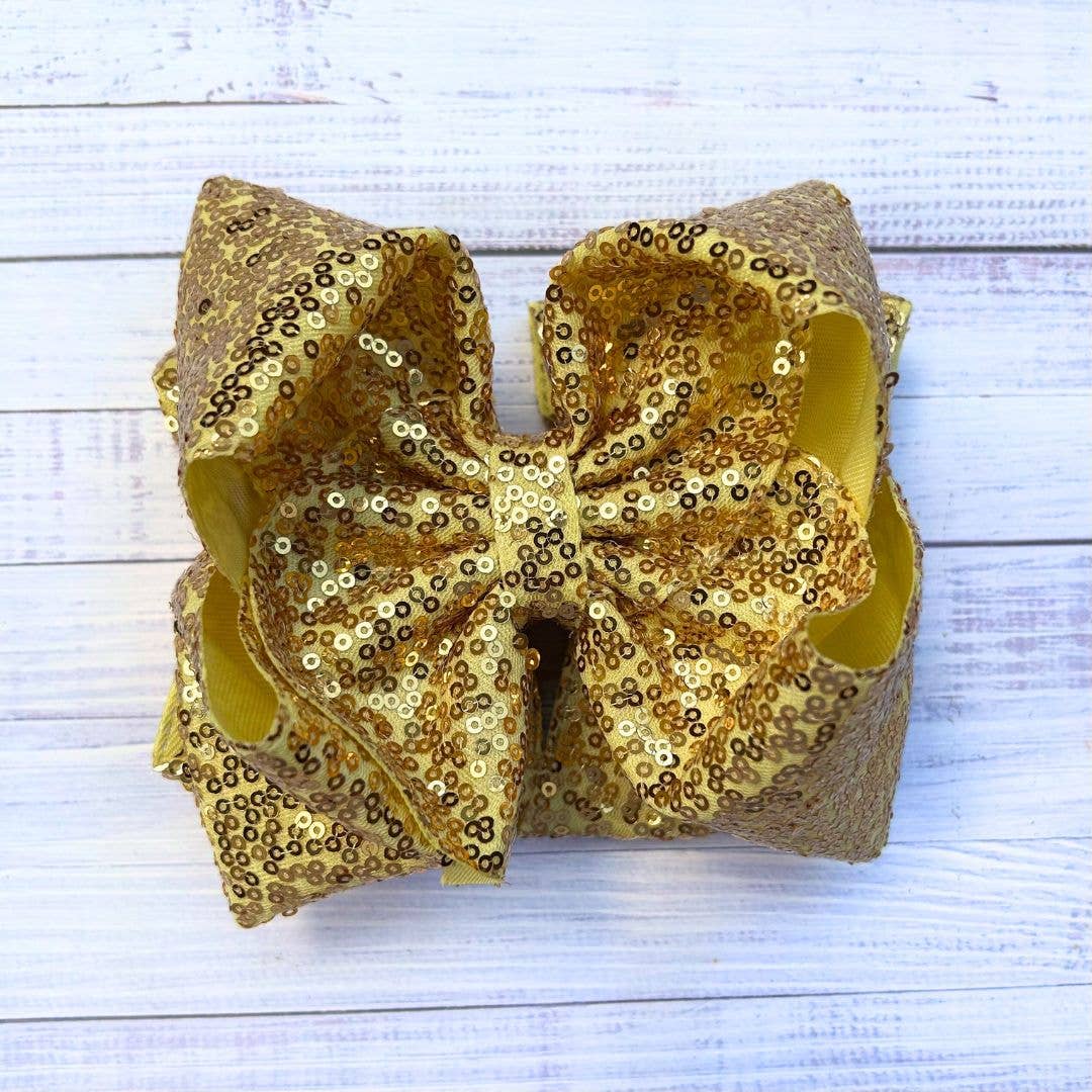 6.5" Double layer sequins hair bows. DBW-2