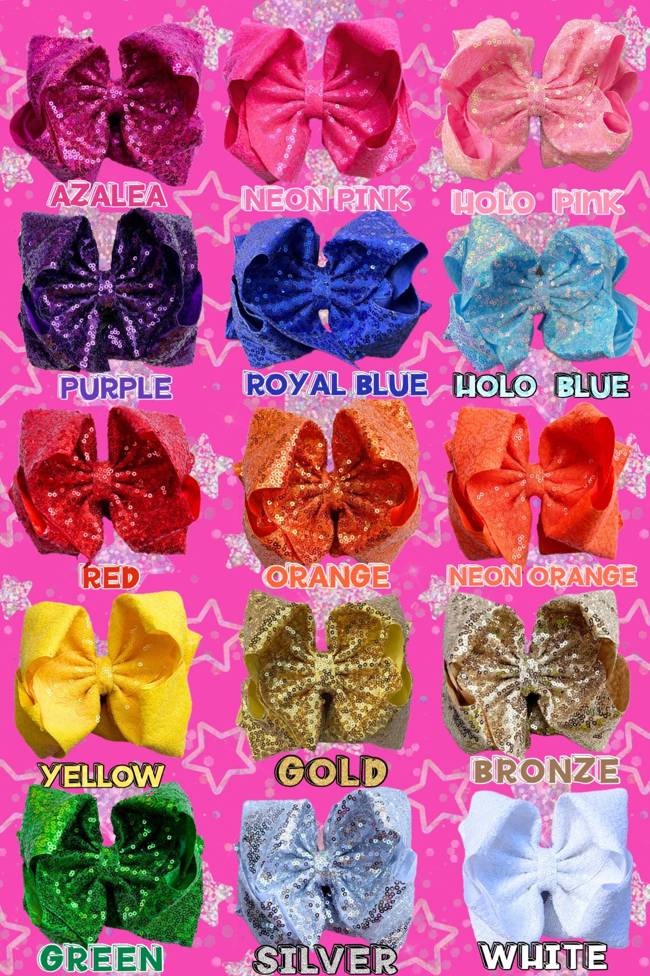 6.5" Double layer sequins hair bows. DBW-2