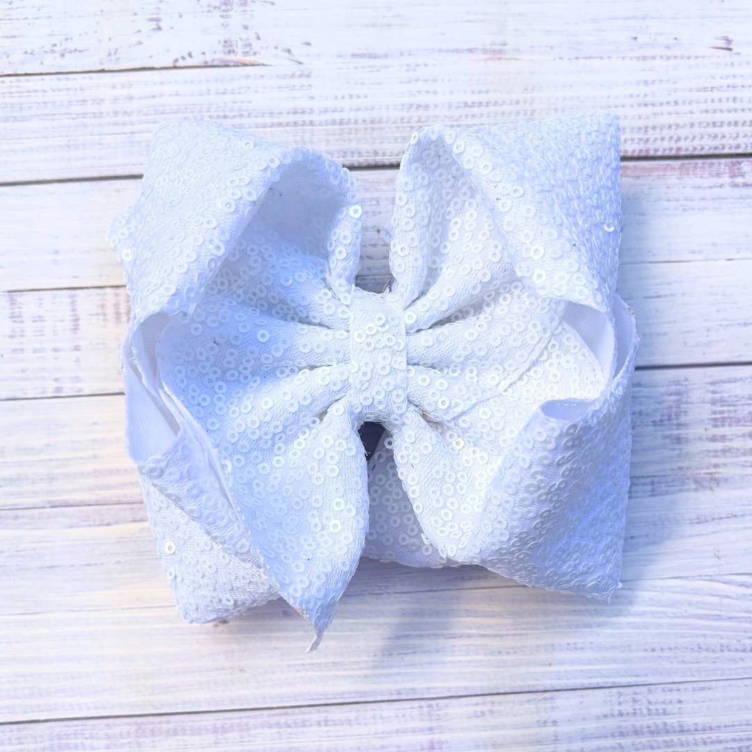 6.5" Double layer sequins hair bows. DBW-2