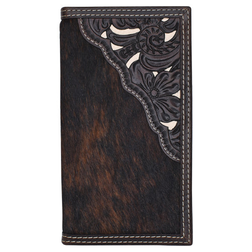 TONY LAMA RODEO BRINDLE HAIR ON W/ TOOLED YOKE AND IVORY UNDERLAY