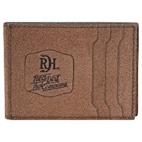 RED DIRT HAT CO MENS BIFOLD CARD CASE W/MAGNETIC CLIP ROUGHOUT LEATHER - Wines'Designs