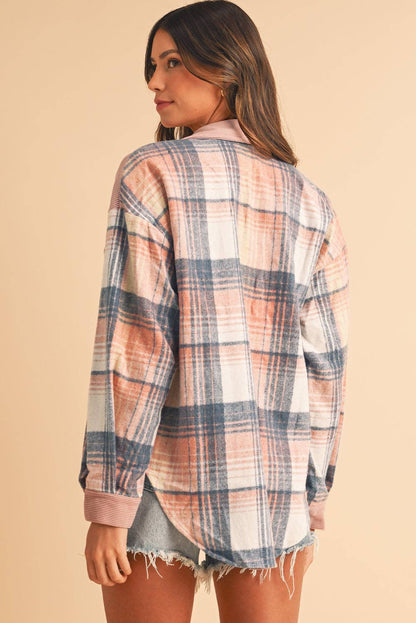 Golden Plaid Corduroy Relaxed Shacket