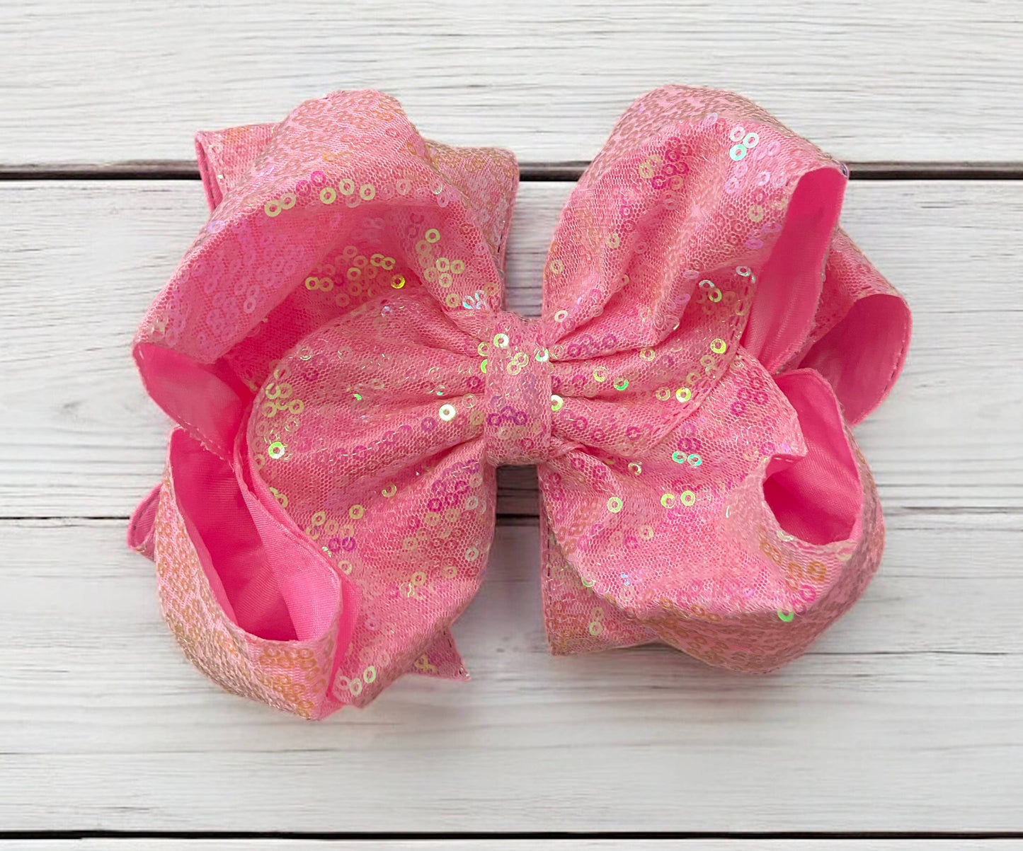 6.5" Double layer sequins hair bows. DBW-2