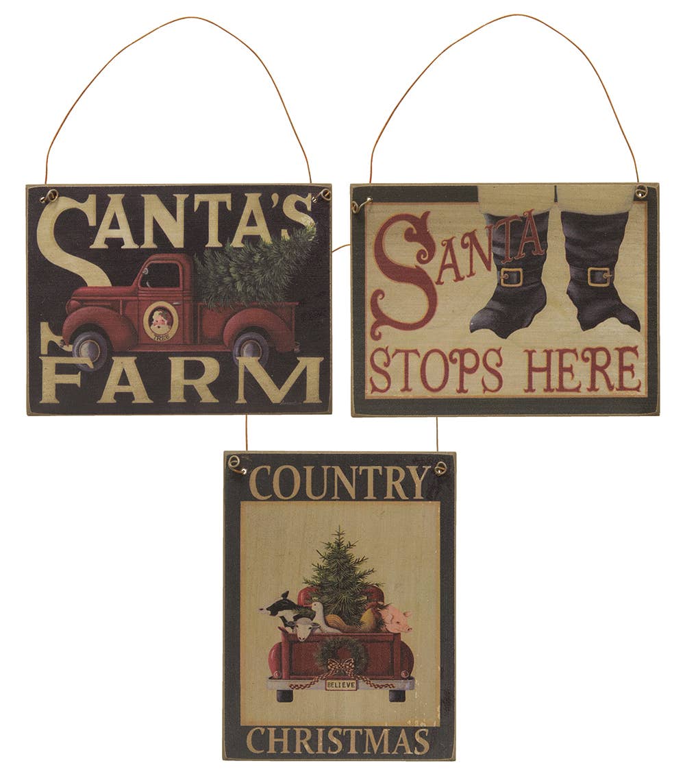 The Hearthside Collection - Santa's Farm Christmas Ornament - 3 Assorted - Wines'Designs