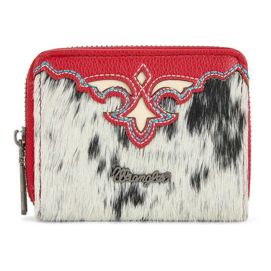 WG322-W088 Wrangler Genuine Hair-On Cowhide Zip-Around Wallet