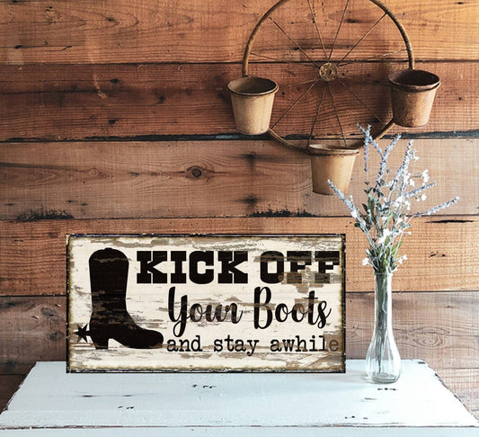 Vintage Farmhouse Guest Room Welcome Canvas Sign