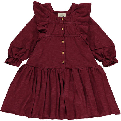 Vignette - Gabby dress in maroon: 2y - Wines'Designs