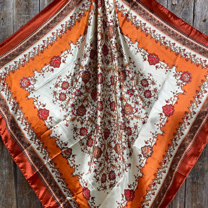 Burnt Orange & Tan Wild Rag - Western Scarf