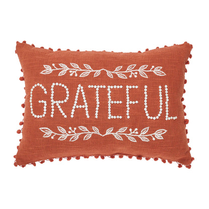 VHC Brands - Grateful Pom Pom Pillow 14x20 - Wines'Designs