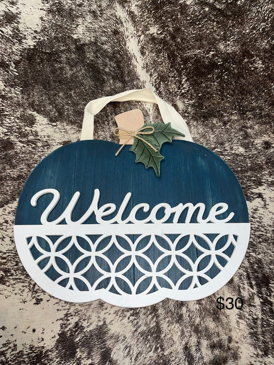 Wooden welcome pumpkin - Wines'Designs