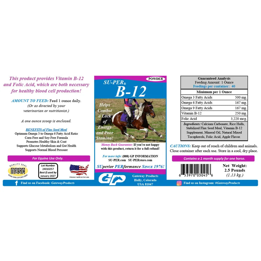 SU-PER B-12 Powder Horse Supplement - Wines'Designs