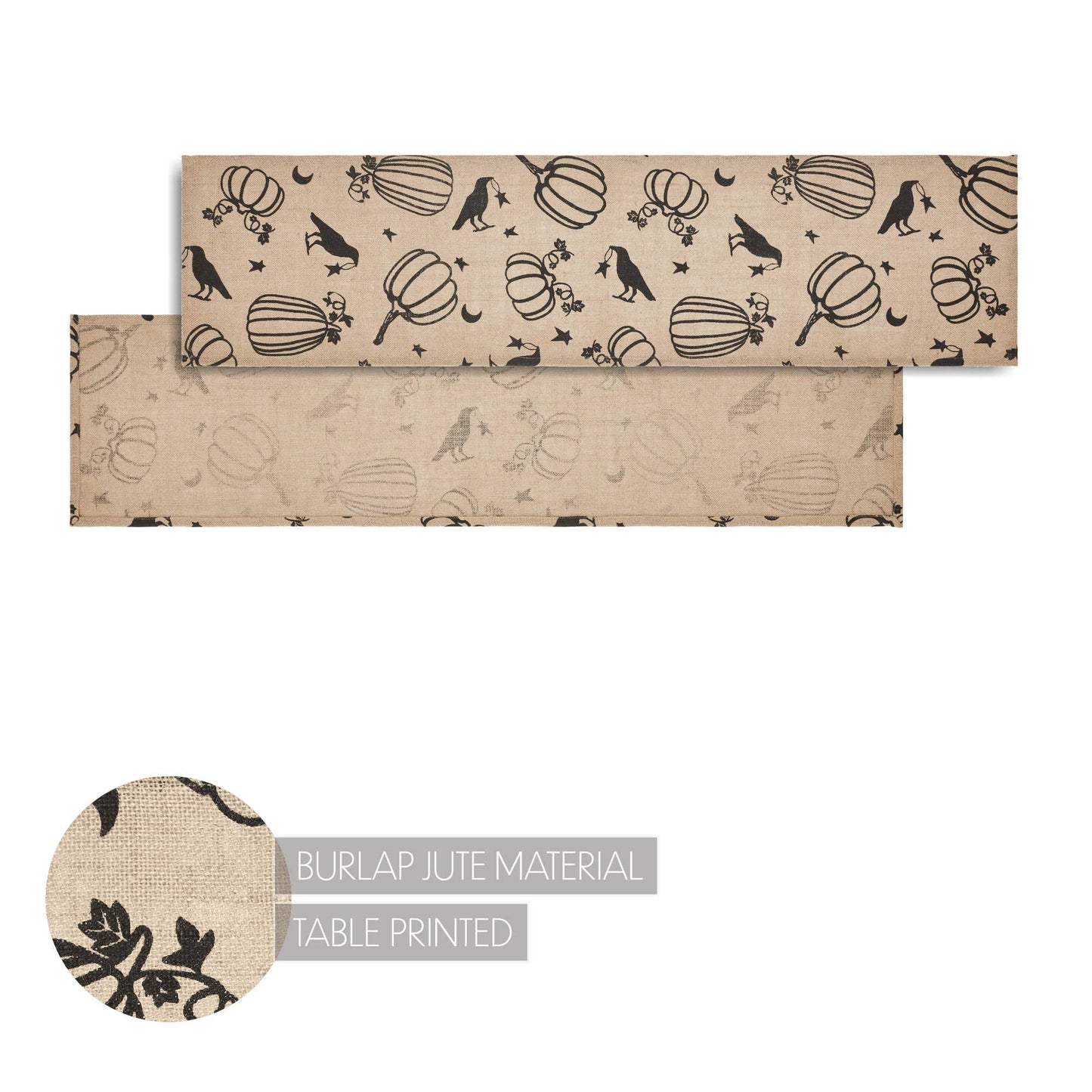 VHC Brands - Raven Harvest Burlap Jute Runner 12x48 - Wines'Designs