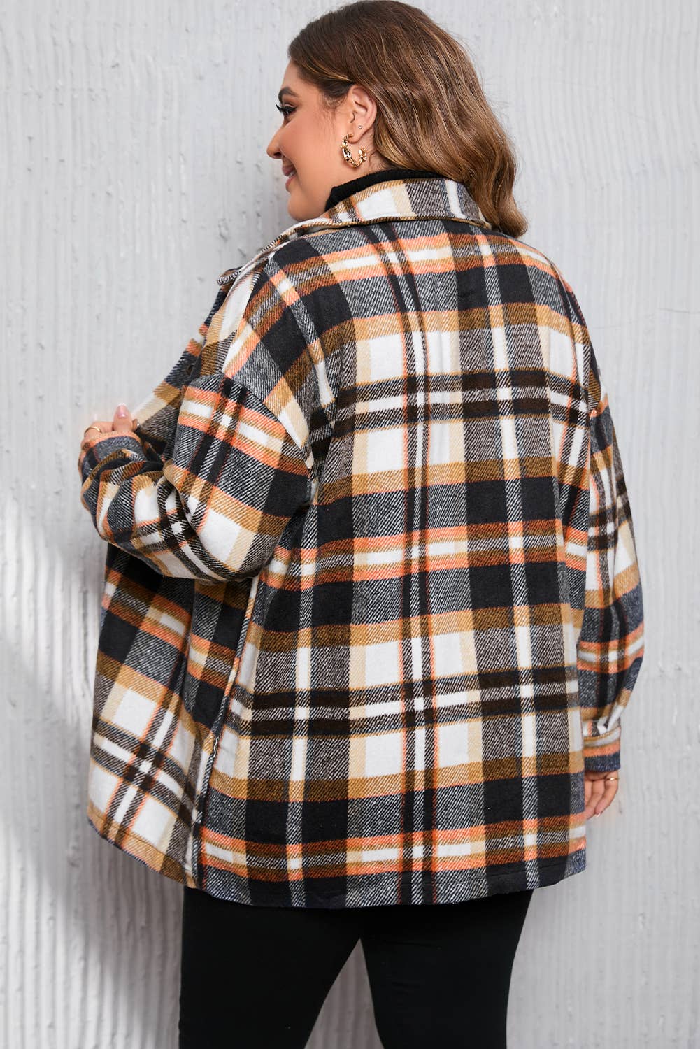 Geometric Plaid Print Pocketed Shacket (S-2XL): Blue / Missy - Wines'Designs