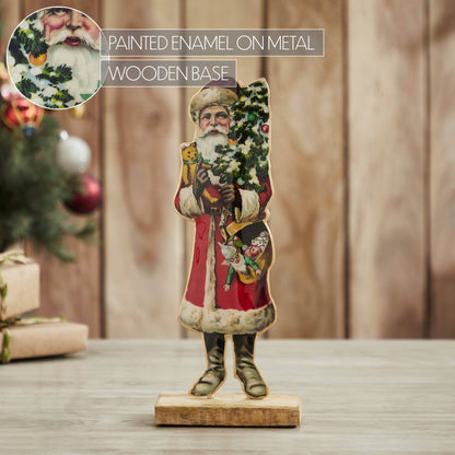 VHC Brands - Vintage Nostalgic Santa Christmas Tree Figurine 12x5x2 - Wines'Designs