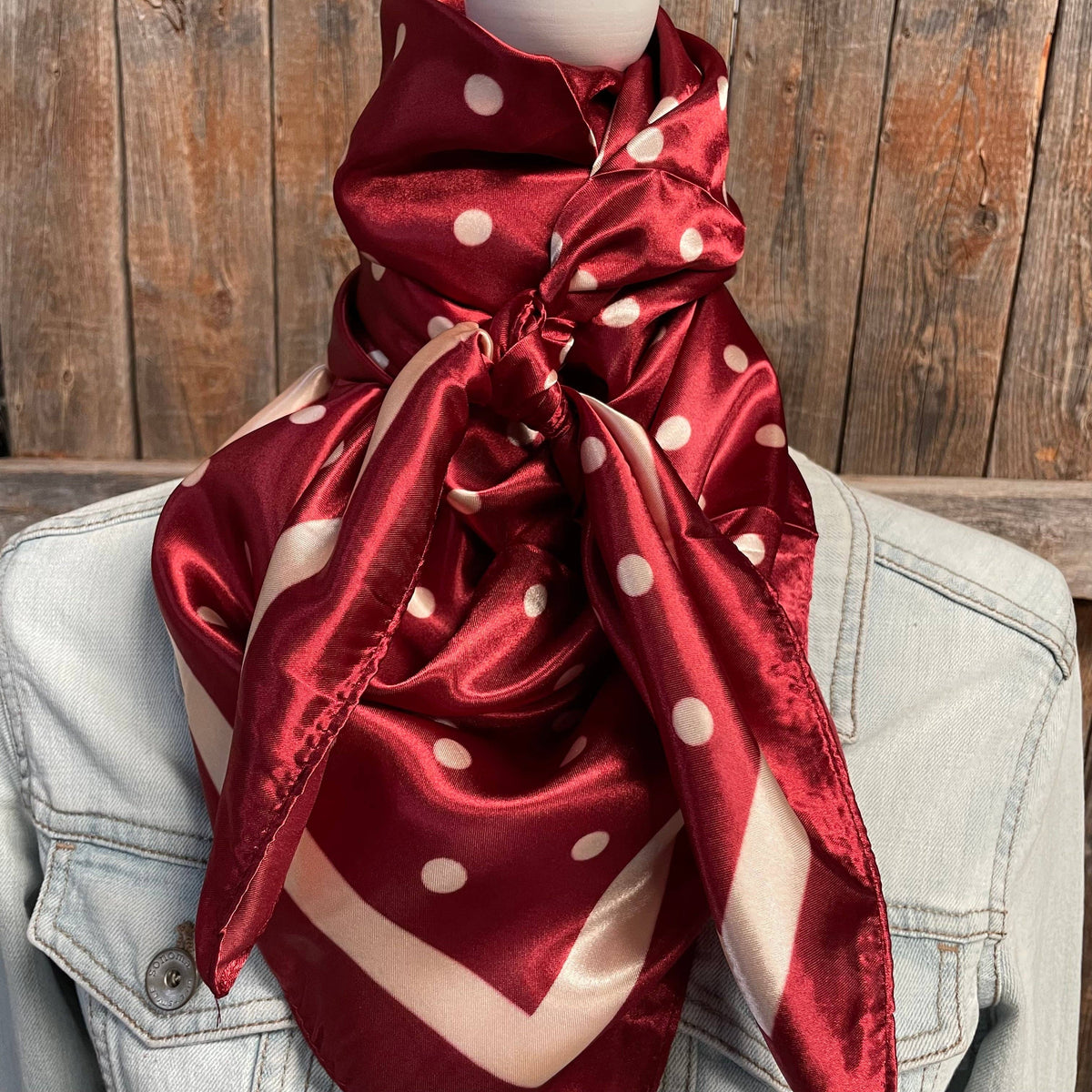 Burgundy Polka Dot Wild Rag - Western Scarf