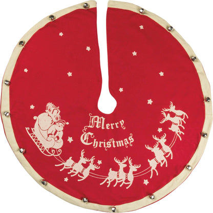 Santa And Sleigh Medium Vintage Tree Skirt