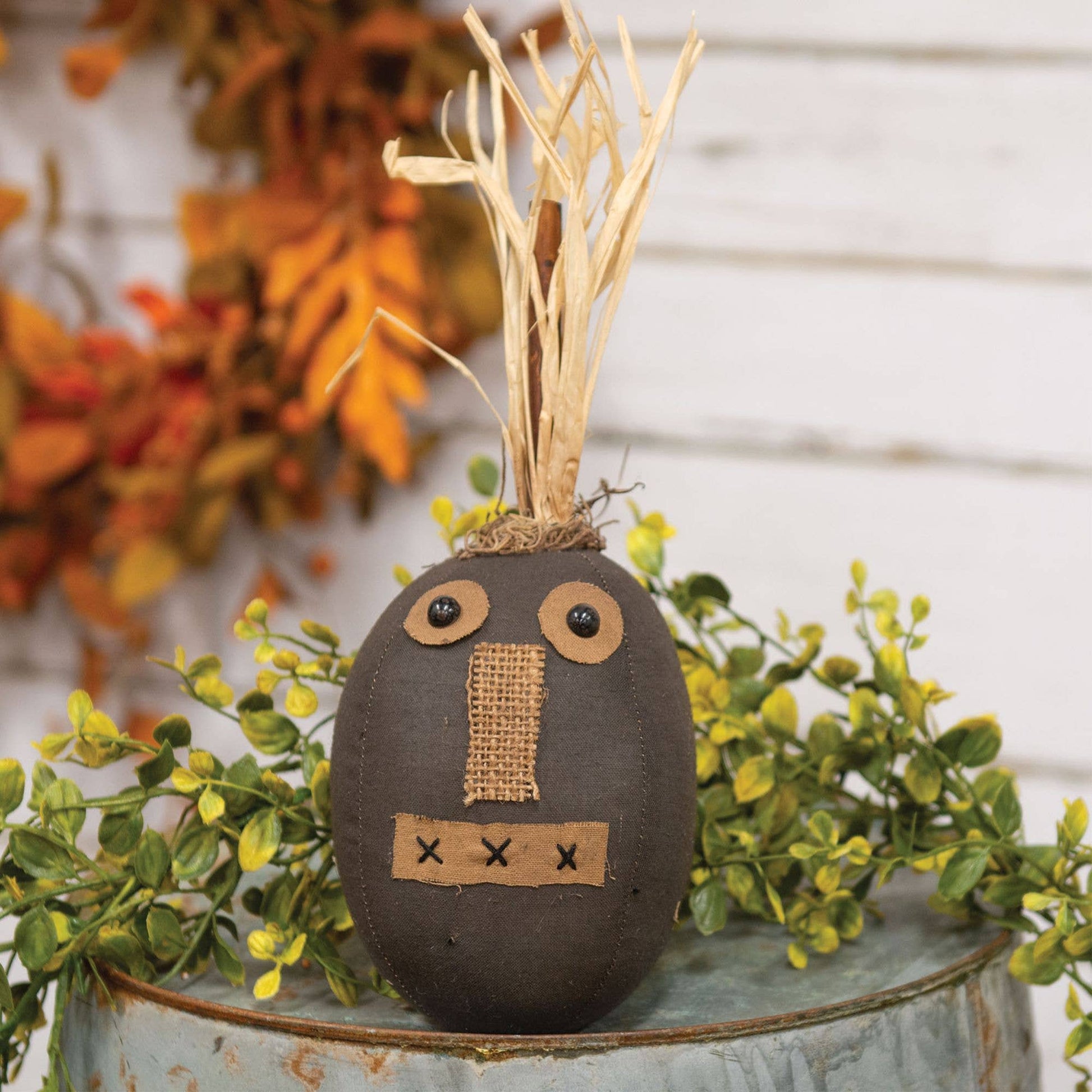 The Hearthside Collection - Primitive Black Pumpkin Doll Face - Wines'Designs