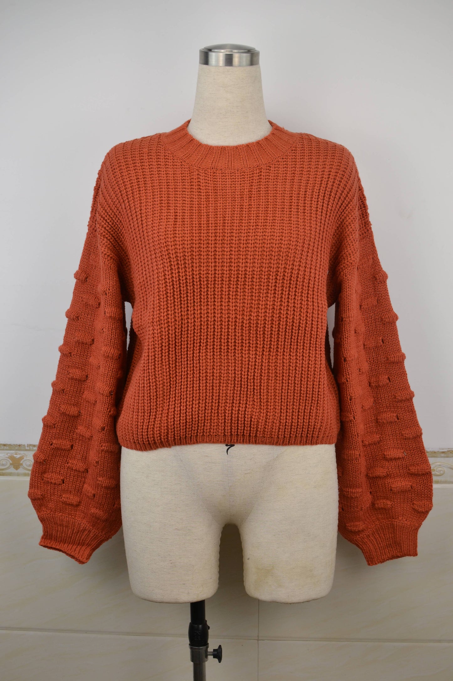 Lily Clothing - SHORT STYLE STYLE TONGLE KNIT PULLOVER SWEATER: ORANGE / (XL) 1 - Wines'Designs