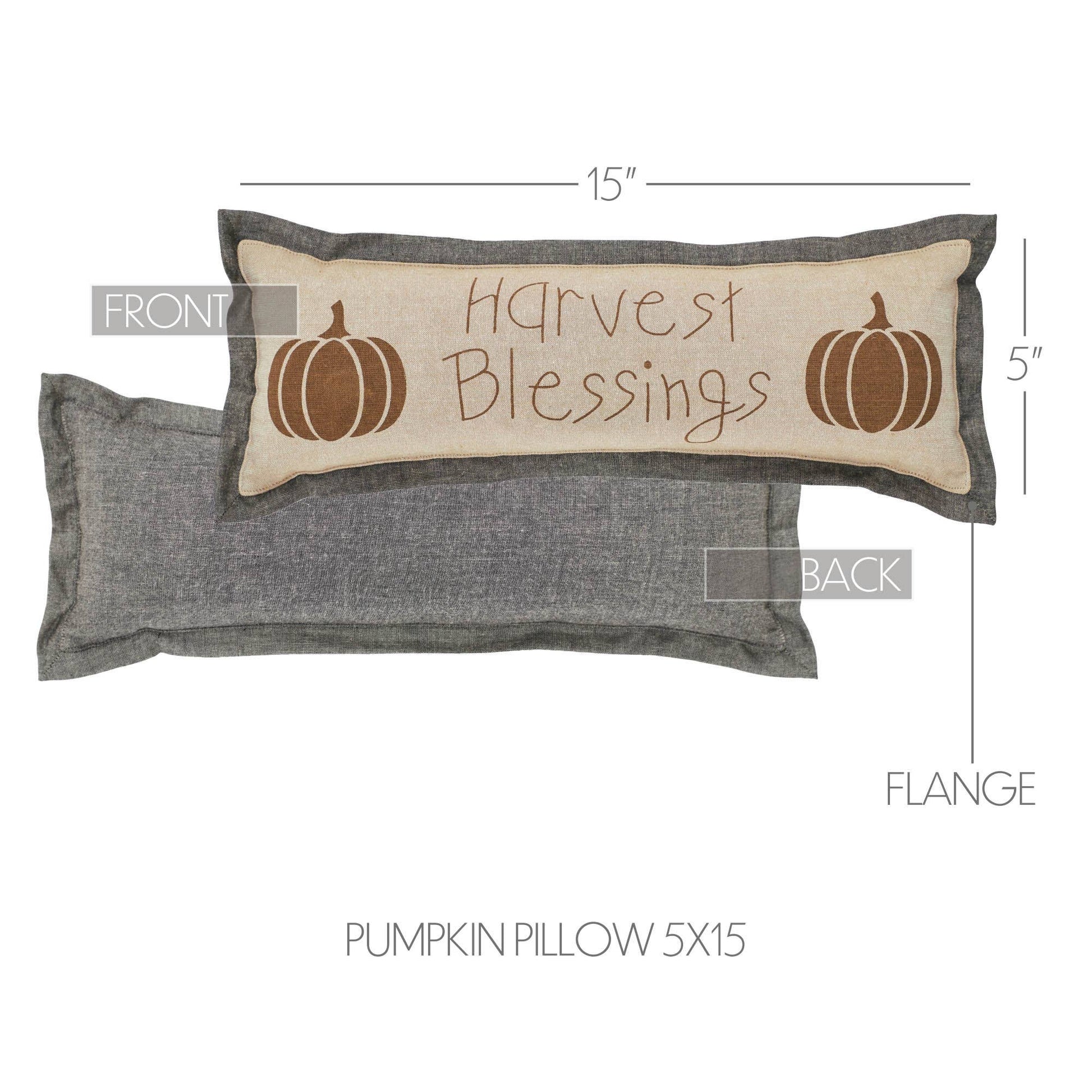 VHC Brands - Harvest Blessings Pumpkin Pillow 5x15 - Wines'Designs