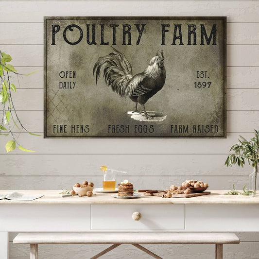 Vintage Chicken Farmhouse Canvas Wall Art Decor
