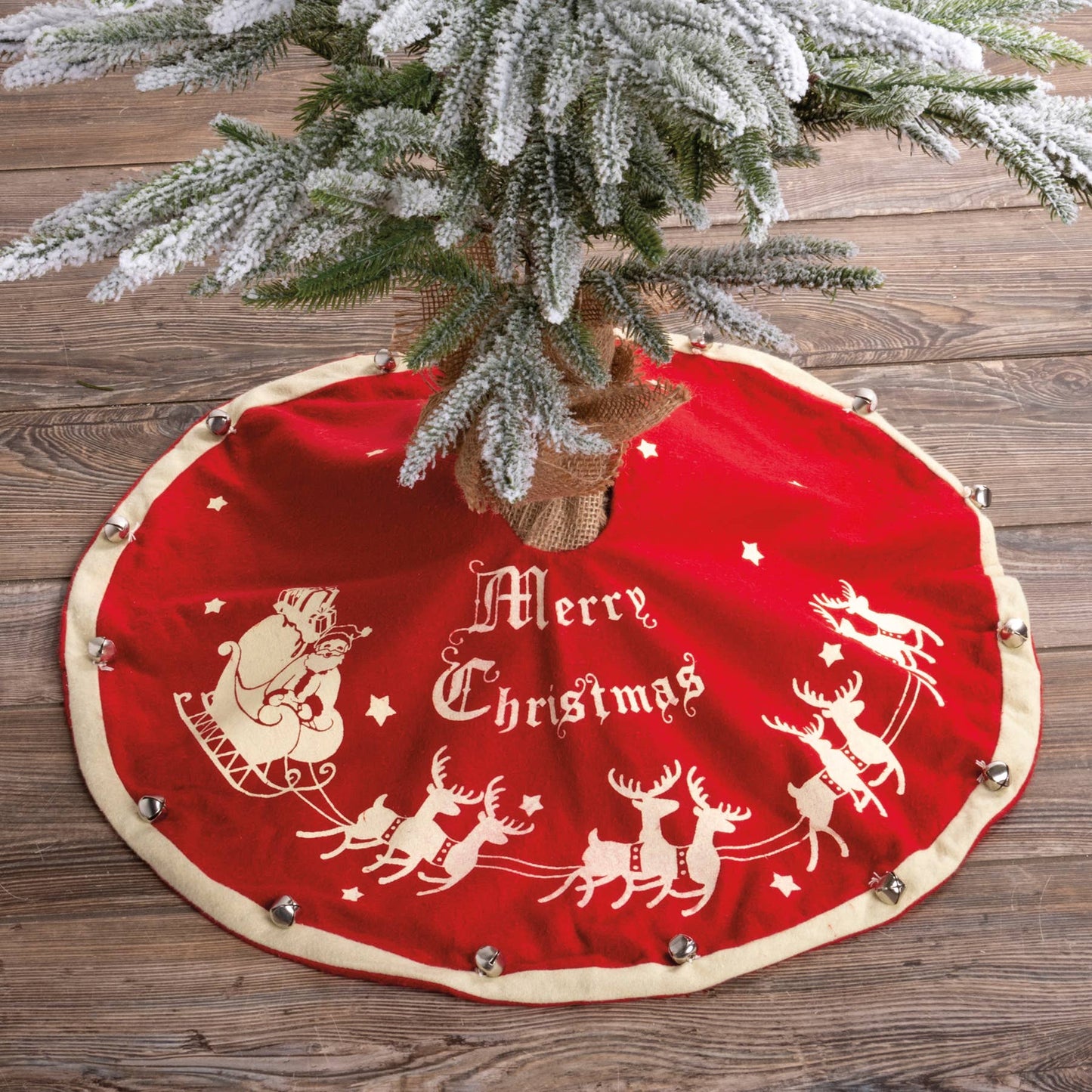 Santa And Sleigh Medium Vintage Tree Skirt