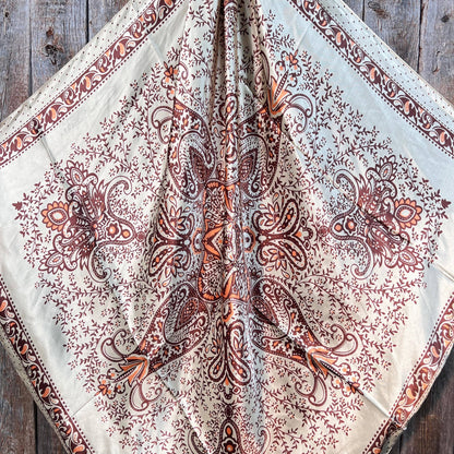 Tan/Brown Polka Dot & Paisley Wild Rag - Western Scarf