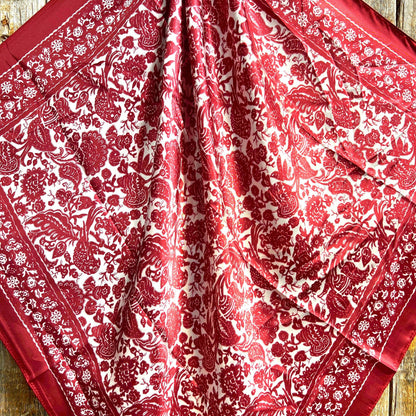 Red & Cream Paisley Wild Rag - Western Scarf