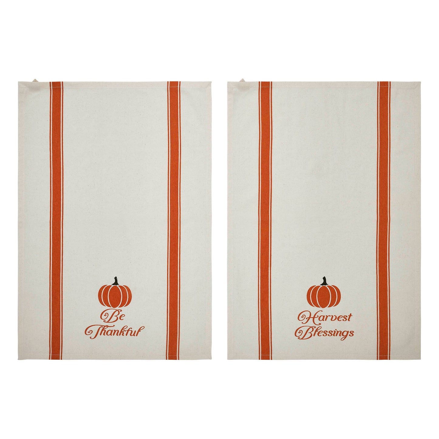 VHC Brands - Harvest Blessings Pumpkin Tea Towel Set of 2 19x28 - Wines'Designs