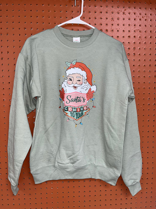 Santa's coming to town sweatshirt - Wines'Designs