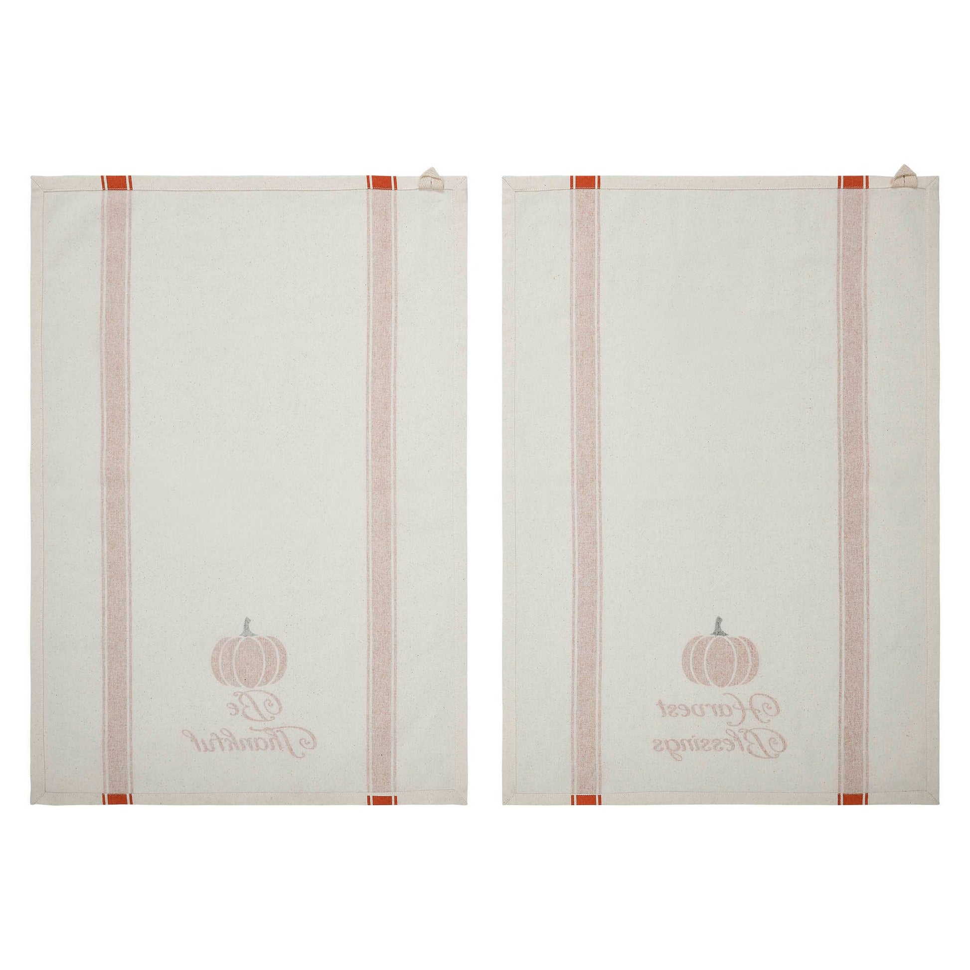 VHC Brands - Harvest Blessings Pumpkin Tea Towel Set of 2 19x28 - Wines'Designs