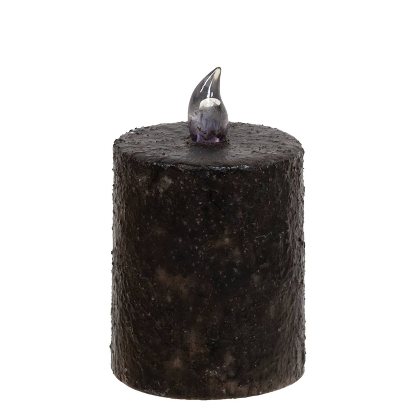 The Hearthside Collection - Warm Glow Black Flicker Flame Timer Pillar, 3" x 2.5" - Wines'Designs