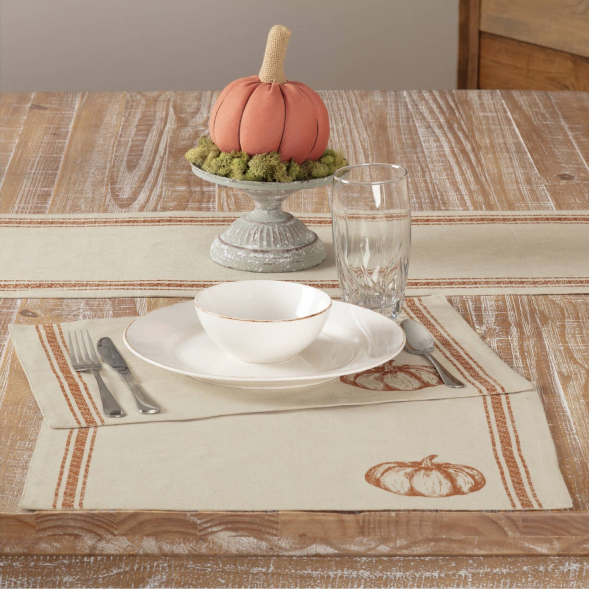 VHC Brands - Harvest Market Pumpkin Placemat Set of 4 18Lx12W - Wines'Designs